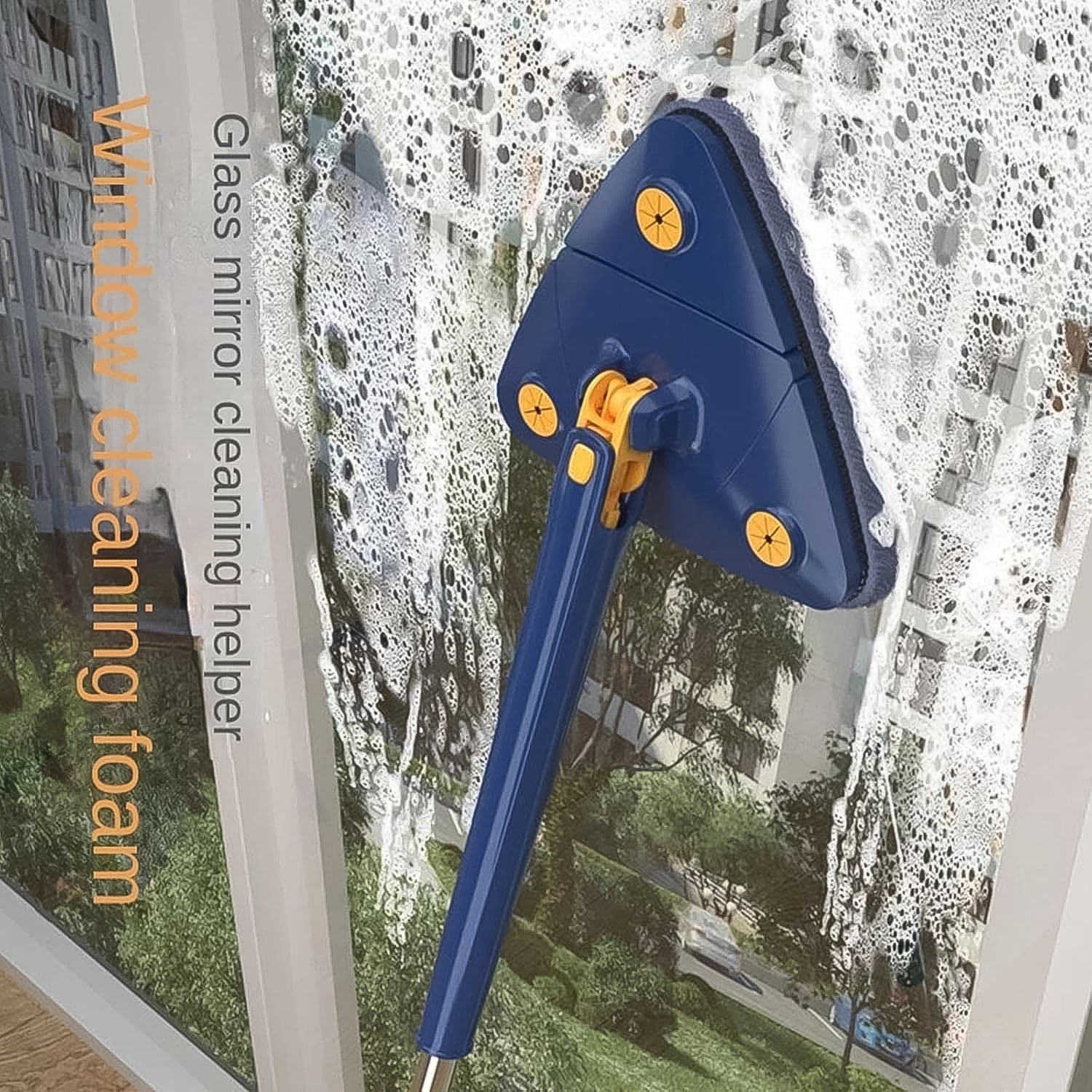 360° Rotatable Mop Triangle Mop with Long Handle (1 Pc / 113 Cm) 360° Rotatable Mop Triangle Mop with Long Handle (1 Pc / 113 Cm)